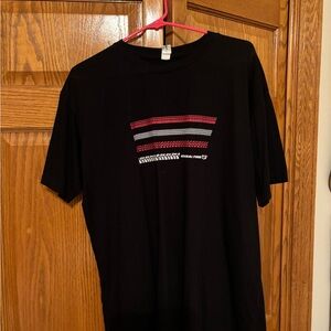 General tires Black Graphic T-Shirt with Red and White Stripes